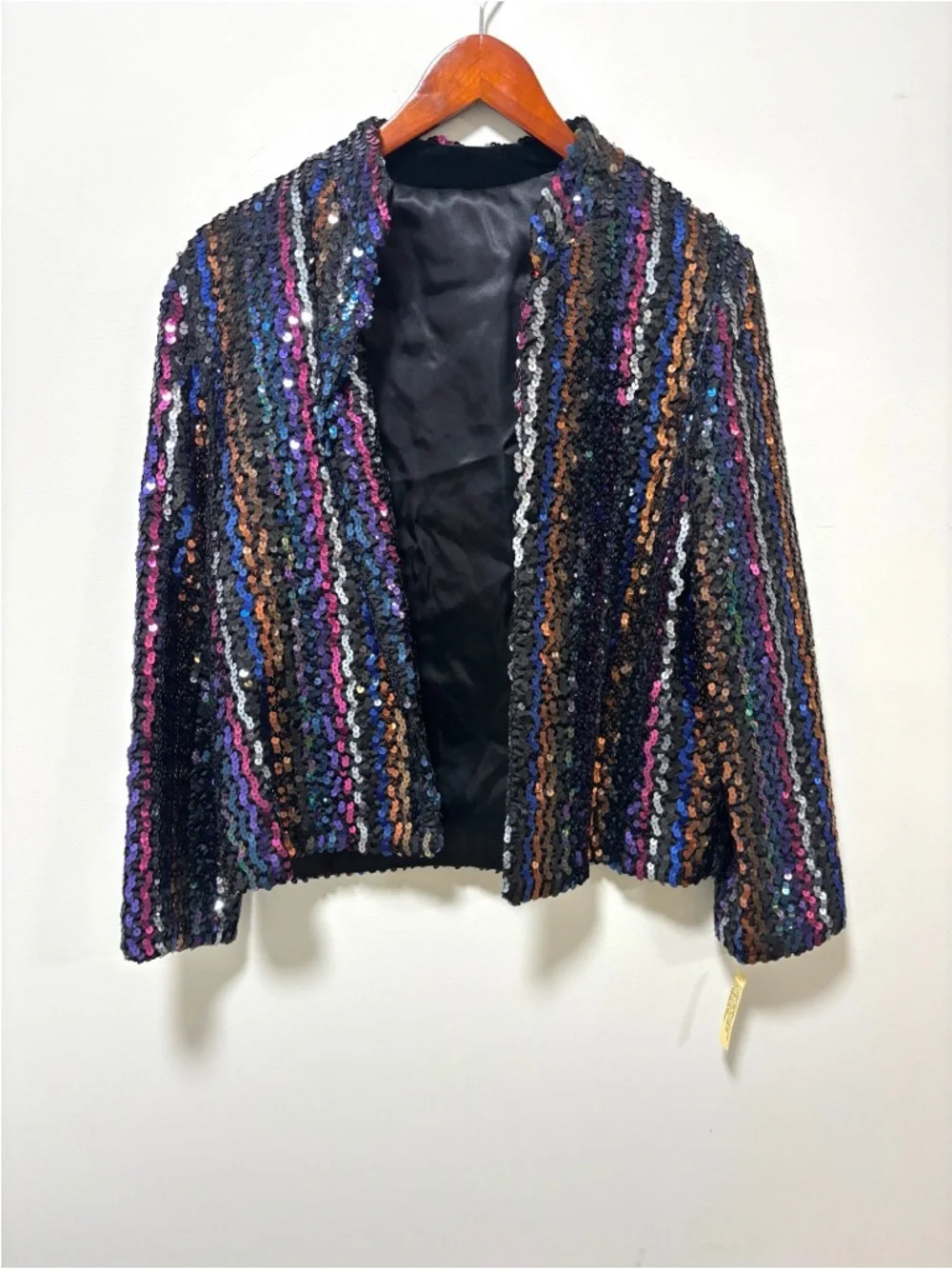 Deadstock Rainbow Sequin Blazer Jacket Vintage Wm A Lewis Chicago Pre-1972 Rare